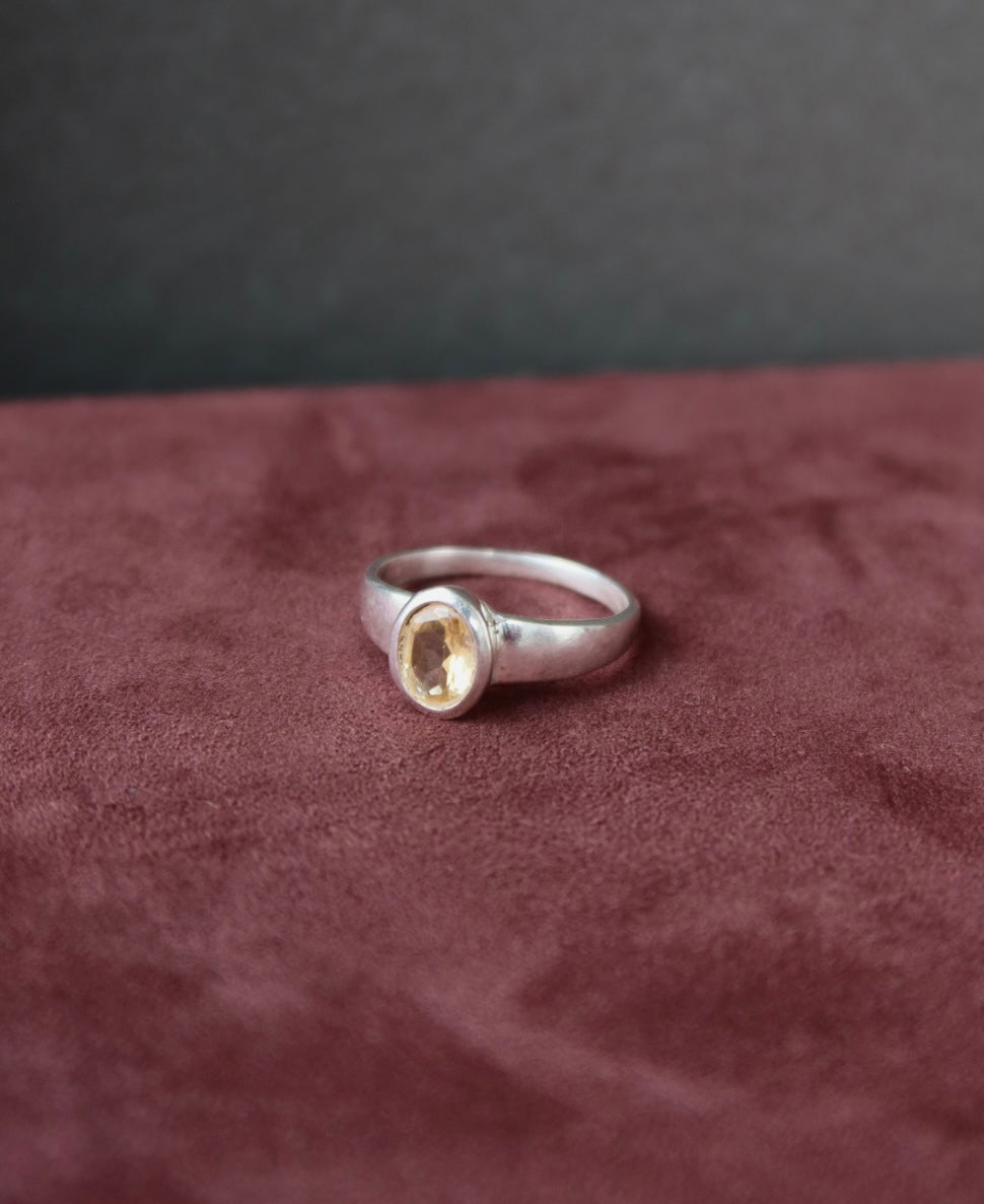Bezel Set Citrine Ring