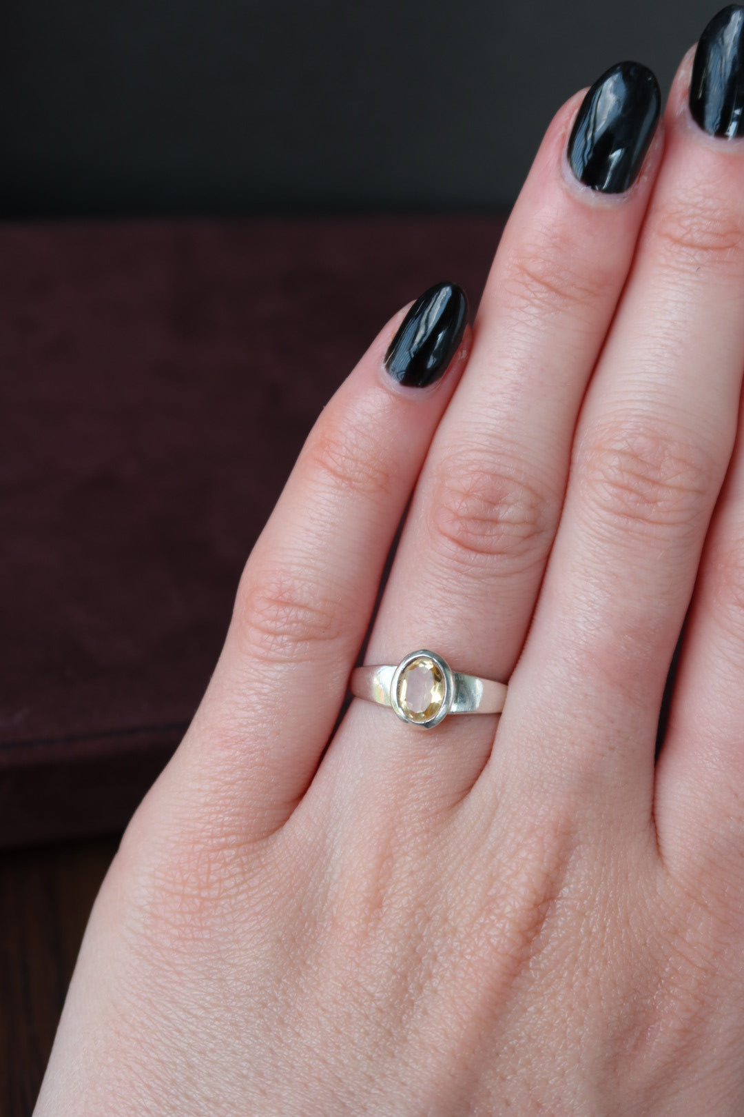 Bezel Set Citrine Ring