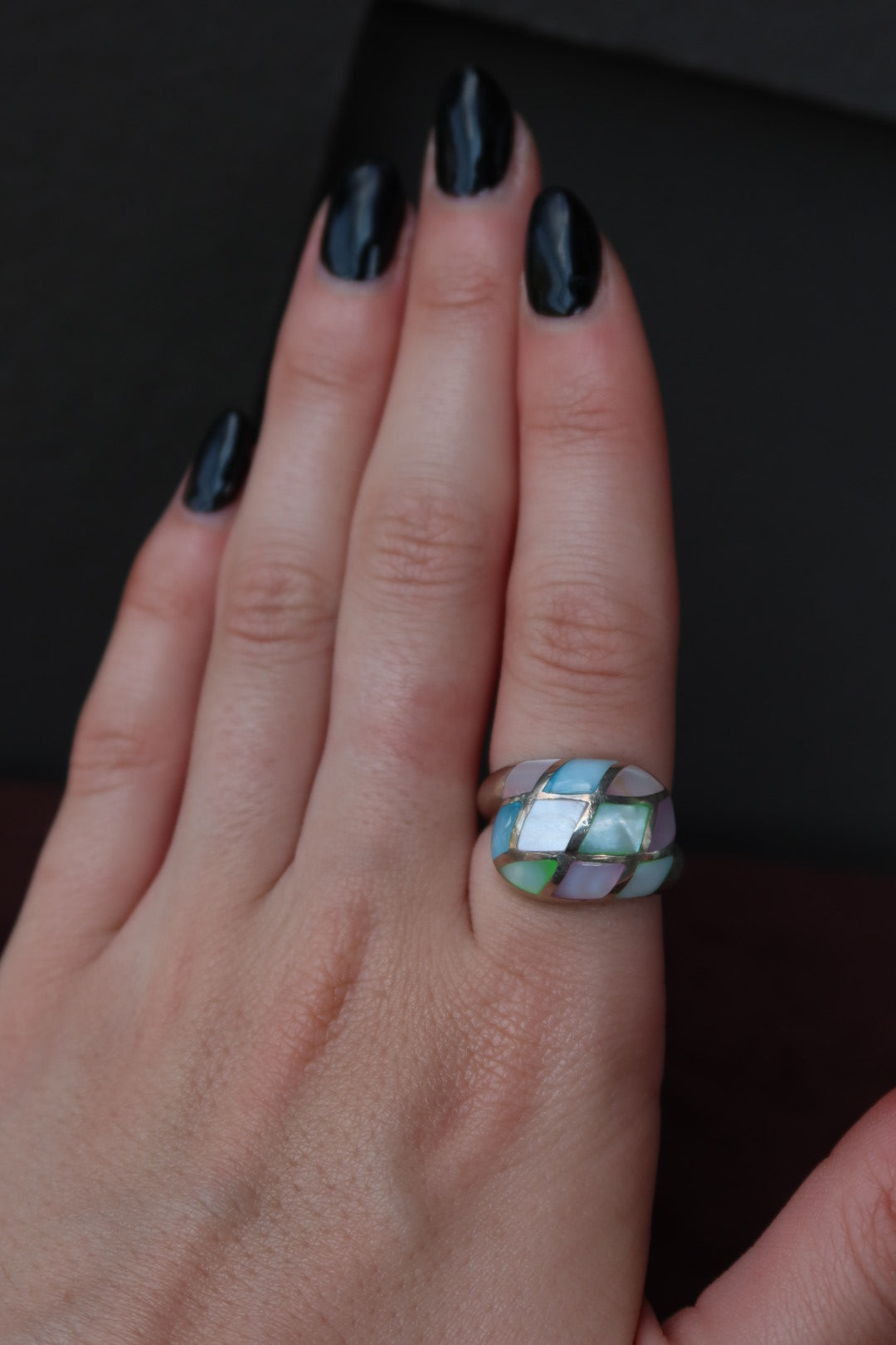 Vintage Mother of Pearl Art Deco Ring