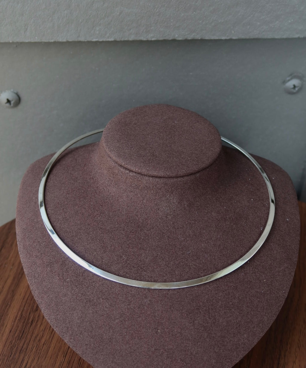 Flat Sterling Choker Necklace
