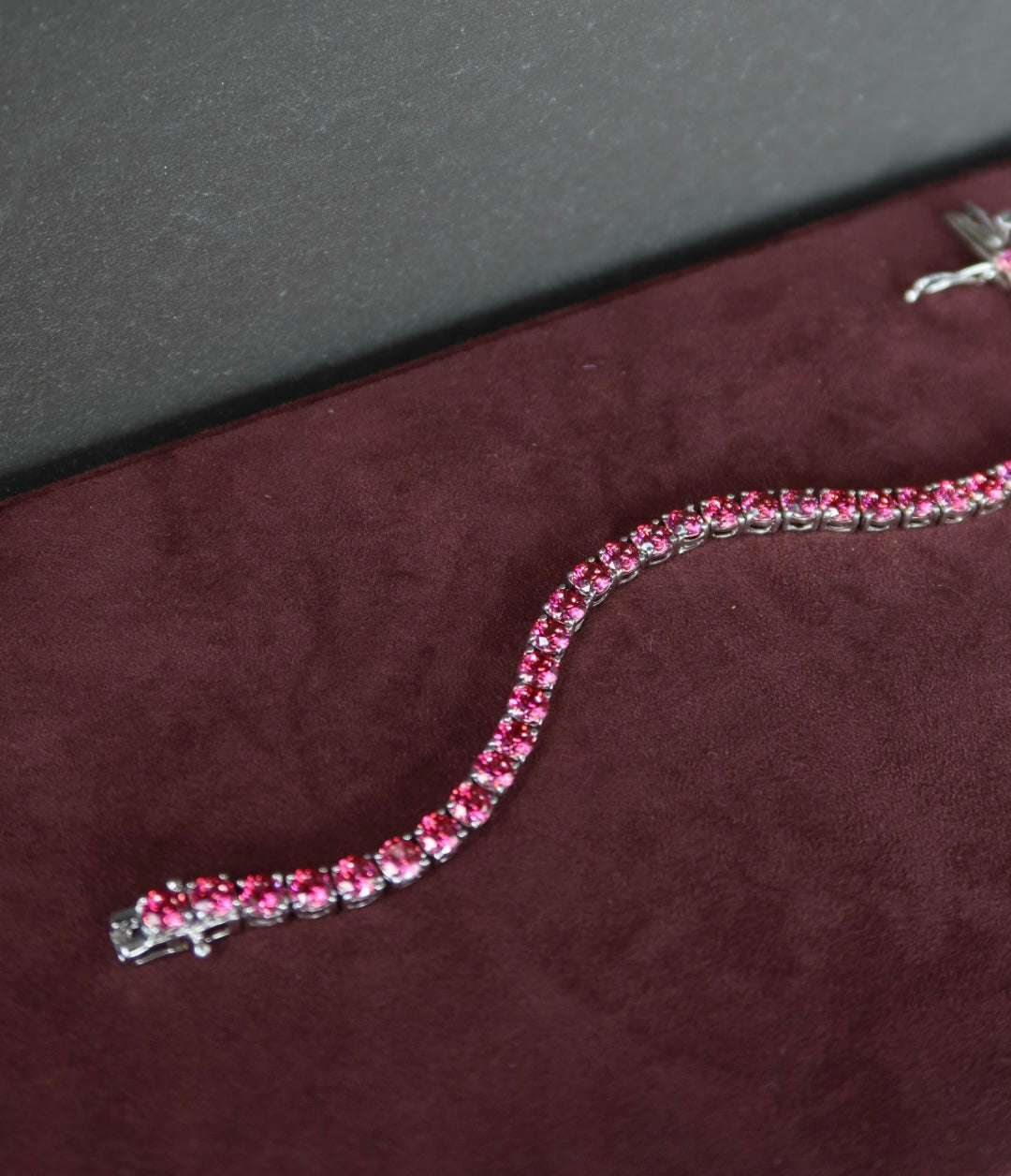 Pink Sterling Tennis Bracelet