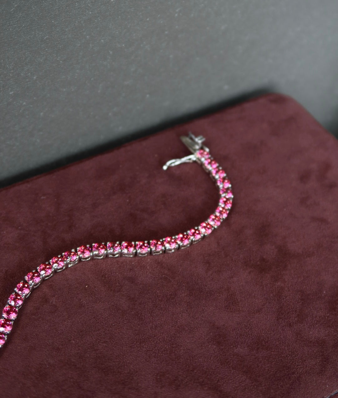 Pink Sterling Tennis Bracelet