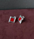 Red Coral Sterling Earrings