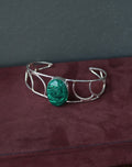 Malachite Adjustable Sterling Silver Faux Cuff
