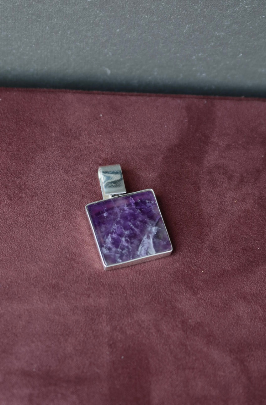 Faux Amethyst Pendant Sterling Silver