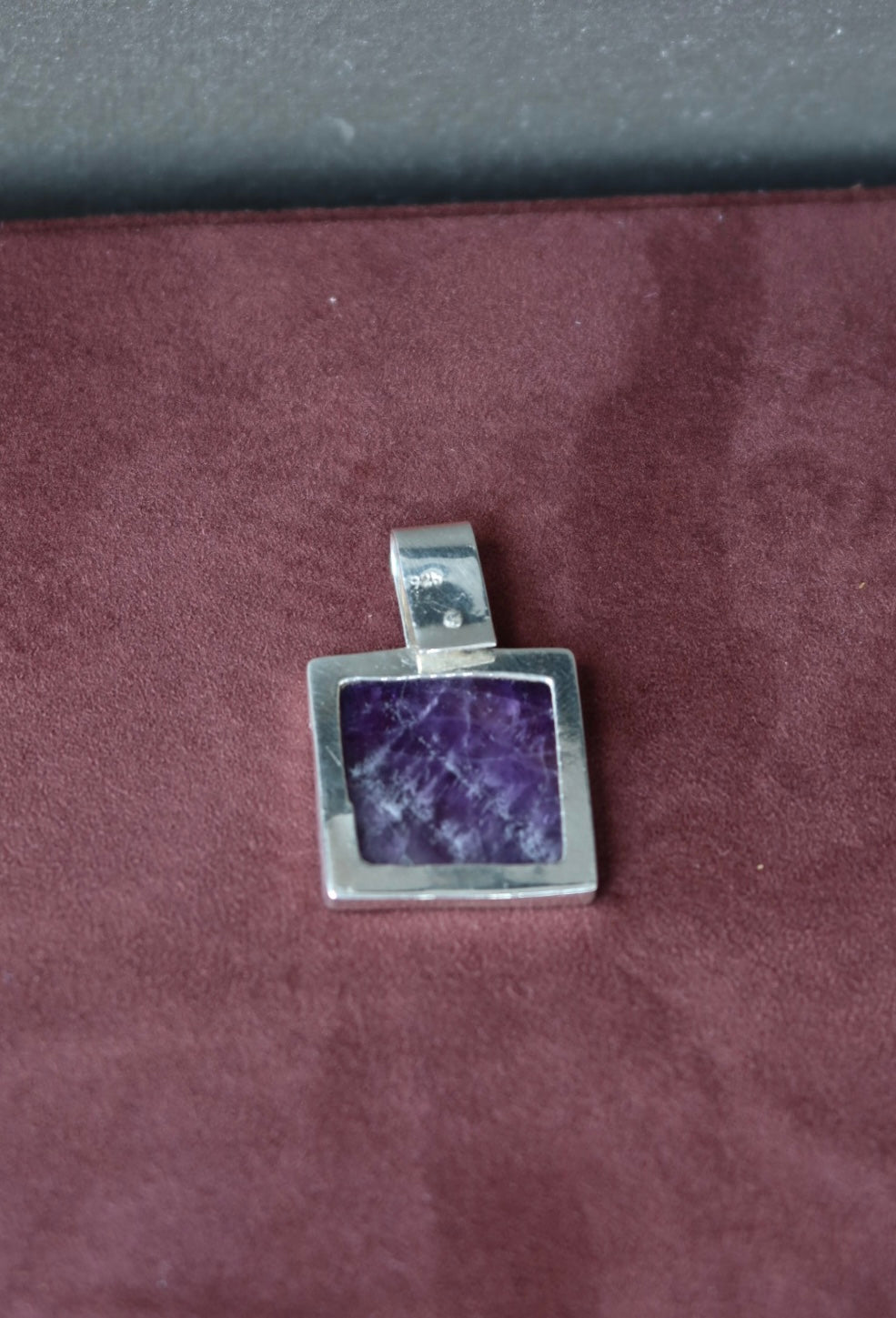 Faux Amethyst Pendant Sterling Silver